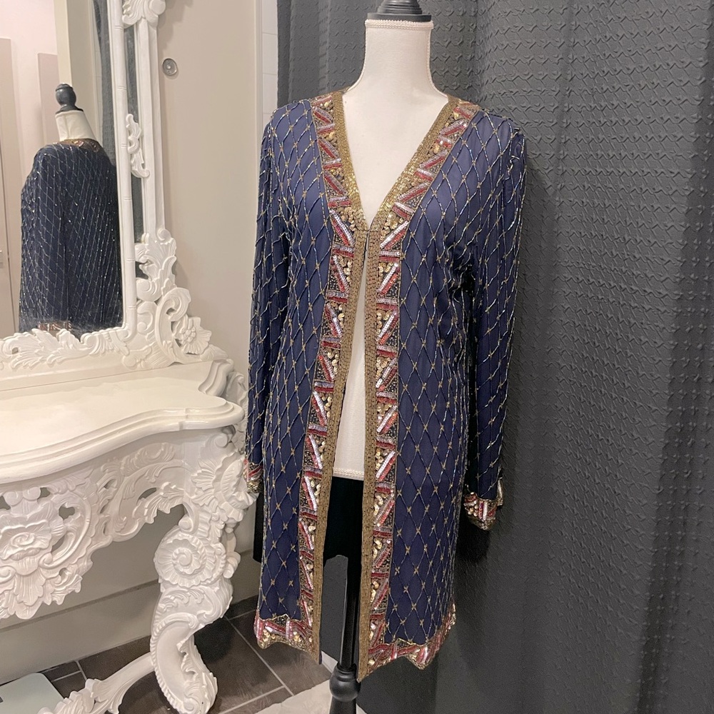 Vintage Beaded Cardiagan Dress
